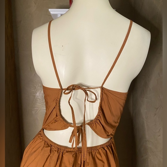 Women’s Brown Mini Sundress Halter Neckline women’s size S - Picture 12 of 12